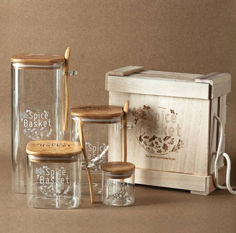 Glass Container-Spice Basket