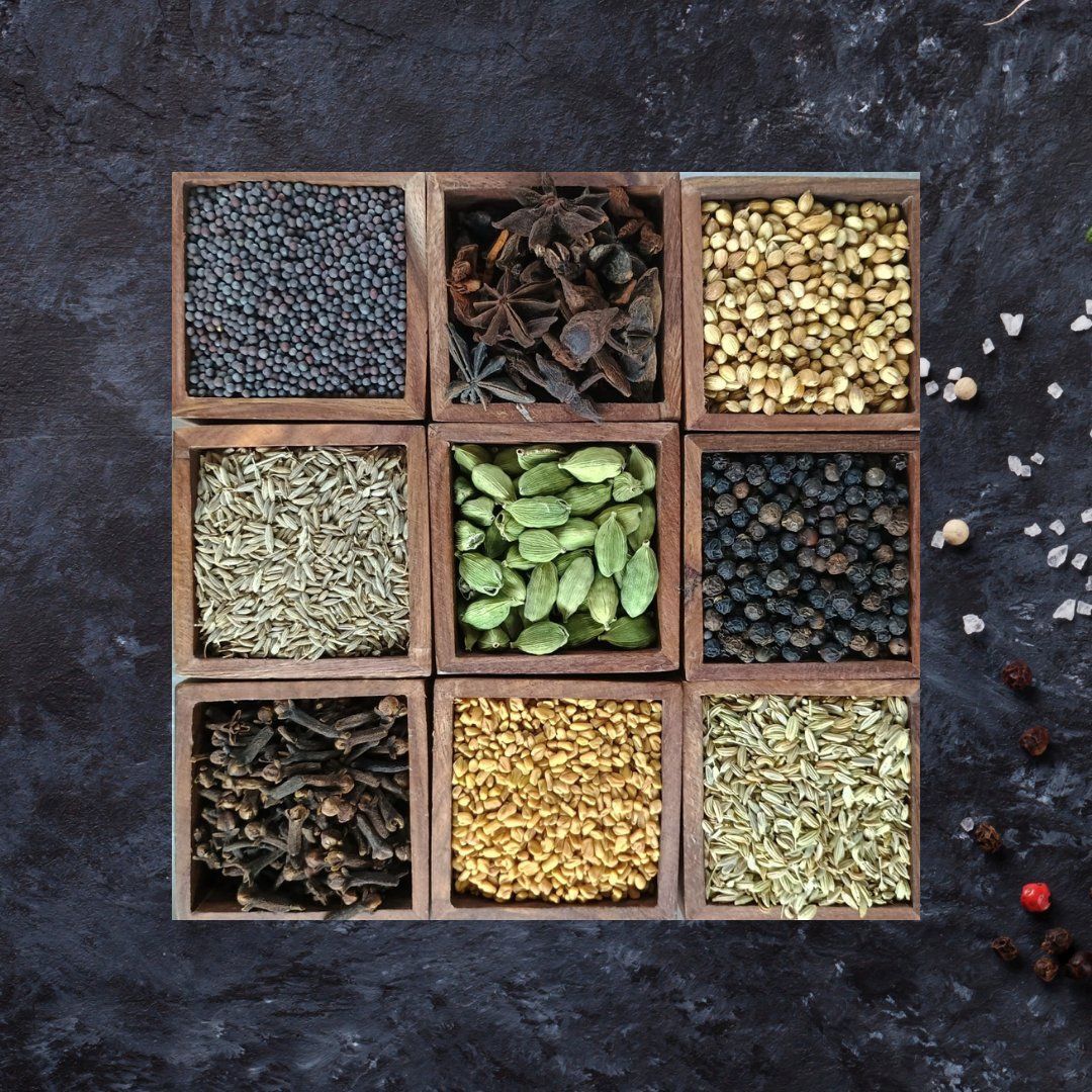 Spice Gift Box (9 compartment)-Spice Basket